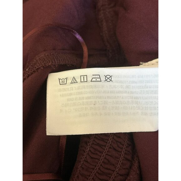 Abercrombie & Fitch Maroon Baby Doll Sheer Sleeve Blouse Small Smocked Back NWT - Picture 5 of 5